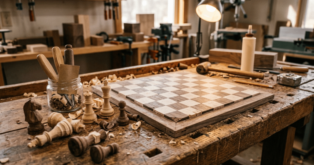 how to make a wooden chess set
