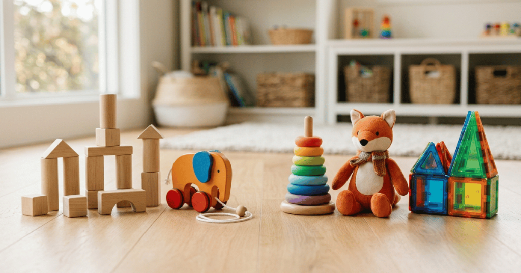 wooden toys vs silicone, fabric & magnetic tiles